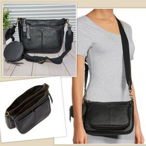 Women's Faux Leather Dana Crossbody Handbag Time and Tru